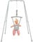 FUNLIO Baby Jumper with Stand for 6-24 Months, Infant/Outdoor Play, Toddler Jumper for Baby Girl/Boy, Adjustable Chain, Easy Assembly & Storage - Grey