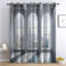 CozyRest Blickdichte Gardinen Bogenfenster New York City Verdunkelungsvorhang - Lichtundurchlässige Vorhang mit Ösen für Schlafzimmer Geräuschreduzierung 160 x 70 cm, 2er Set
