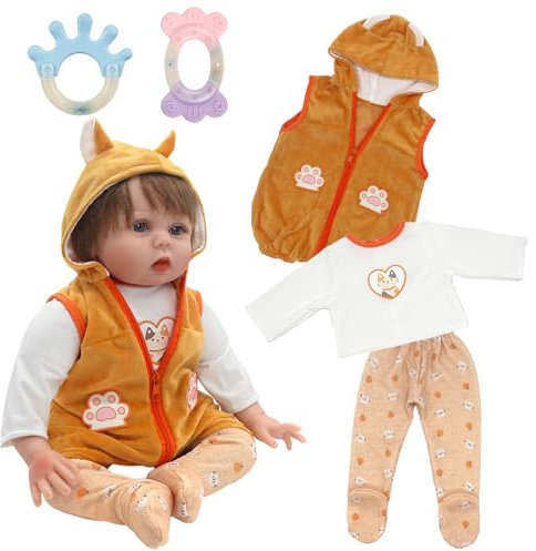 Puppen Kleidung passt 50.8-55.9 cm, Baby Puppe Kleidung Outfit Zubehör, Puppe Mädchen Jungen Kleidung Sets mit Outfit Clothe Pant Rassel, Neue Puppe Kleidung für Mädchen / Jungen Geburtstag Geschenke