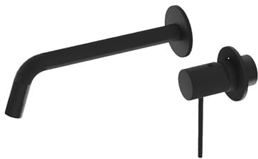 LAVITA Waschtischarmatur Unterputz für Wandmontage - Orion Matt Schwarz Wasserhahn Bad für Wandmontage Mischbatterie für Waschbecken Einhebelmischer Waschtisch-Armaturen Badezimmer