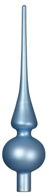 Kaemingk Christbaumspitze Glas 26cm hoch D=6cm Weihnachtsbaumspitze matt - Christbaumschmuck & Weihnachtsbaumschmuck - Eisblau