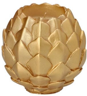 6x Kugelkerze Ø 10 cm gold 'Pine Cone'
