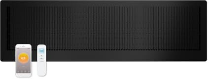 Elektrokamin mit Heizung 2100W, Wandkamin, Elektrischer Kamin Wand mit Thermostat Fernbedienung WiFi App, Kaminofen mit Heizfunktion, Wandmontage, Schwarz