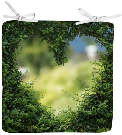 Fabulous Stuhlkissen, quadratisch, Herzform, aus Buchsbaum, Natur, 40 cm