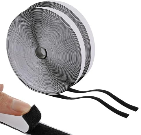 ASelected 25 M Klettband Klettband Selbstklebend 20 MM Breitem Klett Klebeband mit Flauschband und Hakenband für Fliegengitter Teppich Bilderrahmen Handarbeit