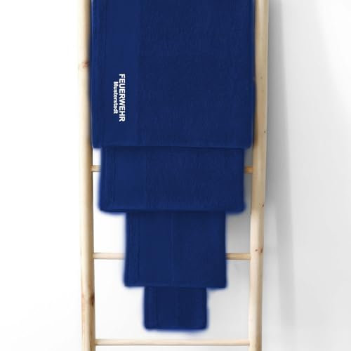 Social Netwear Feuerwehr Handtuch personalisiert mit Ortsname Druck Badetuch Saunatuch 70 x 140 cm 100 Prozent Baumwolle Geschenkidee für Feuerwehr Männer Frauen Fans