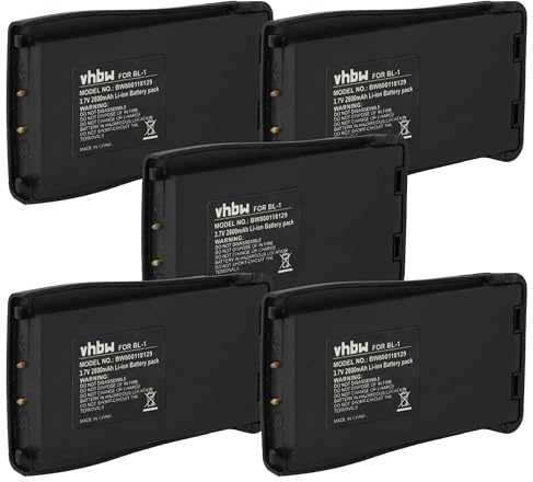 vhbw 5X Akku kompatibel mit Retevis H777 Funkgerät | Walkie Talkie (2800 mAh, 3,7 V, Li-Ion)