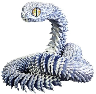 Tiere Spielzeug Flexiblen Gelenken Schlangenspielzeug – 60 cm Ornamente - Lustige 3D Gedruckte Spielzeugfiguren S-ü-ß-e Schlange Halloween Schreibtisch Deko Weihnachten Dekoration (M)