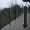 Balaustra in vetro nero ringhiera per esterni in cemento/legno pavimento di sicurezza quadrato balcone recinzione palo il nero angolo post H 120 cm