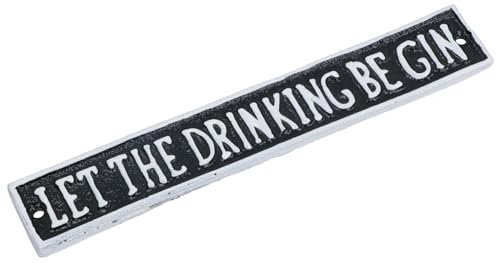 AB Tools Let The Drink Be Gin Cast Iron Sign Plaque Wall Door House Cocktail Pub Bar