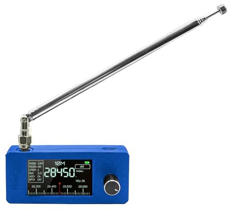 Cloudpower SI4732 Mini Radio, 0.5-108 MHz Pocket Radio Receiver with 1.9 IPS Screen Portable Shortwave Radio Receiver, AM FM LSB USB, 800 mAh Battery (Blue-Telescopic Antenna)