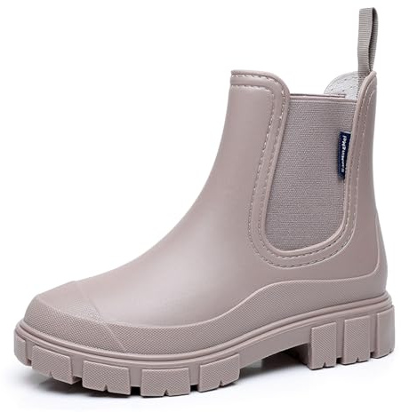 DRECAGE Stivali Pioggia Donna Impermeabile Antiscivolo Stivali Chelsea Corti da Donna Comode Stivali di Gomma Giardinaggio Scarpe