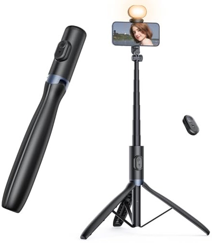 ANXRE Phone Tripod with Light, NT99 172cm/67.7 Selfie Stick for Cell Phone&Camera, Photography Lighting Stand for Filming Video Recording, Selfie Stick Tripod Compatible with Smartphone Camera Gopro