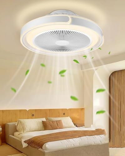 Dibaful Deckenventilator mit Beleuchtung 67W 49cm LED Deckenlampe Deckenventilatoren Fernbedienung APP 6-Gang Dimmbar Timer für Schlafzimmer Wohnzimmer Esszimmer