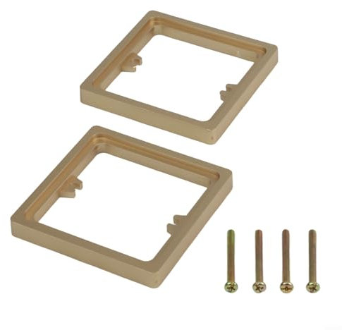 2 Pack ABS Single Socket Spacer, 10MM Square Frame Plate Extender with Screws,for Electrical Outlets Switches Deepening Box(Gold)