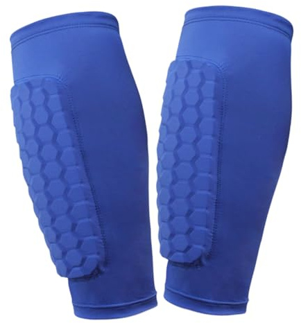 Protège-tibias pour mollet - Manchon de compression - Protège-tibias fixes - Pour homme et femme - Manchon de protection pour mollet avec coussinet en nid d'abeille - Pour homme et femme