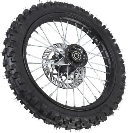 ciciglow 14 Zoll Vorderrandrad 60/100-14 2,5-14 Reifenbaugruppe für Pit Dirt Bike KLX65 Apollo Kayo SSR 125 140, 15mm Randachse Enthalten Bremsrotor