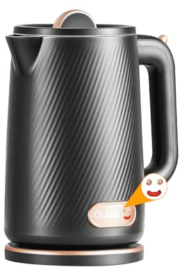 OLEGA 1800W Electric Kettles: 1.8L Large Hot Water Kettle | Fast Boiling Water Boiler Electric Tea Kettle Teapot, BPA-Free 304 Stainless Steel Electric Teapot for Coffee Tea, Black