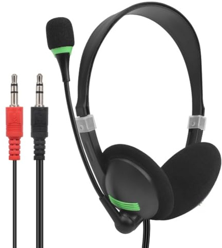 Fegtrtyoa Wired Headphones 3.5mm Jack Noise-Canceling Headset with Microphone USB Adapter Earphone for Laptop PC Computer