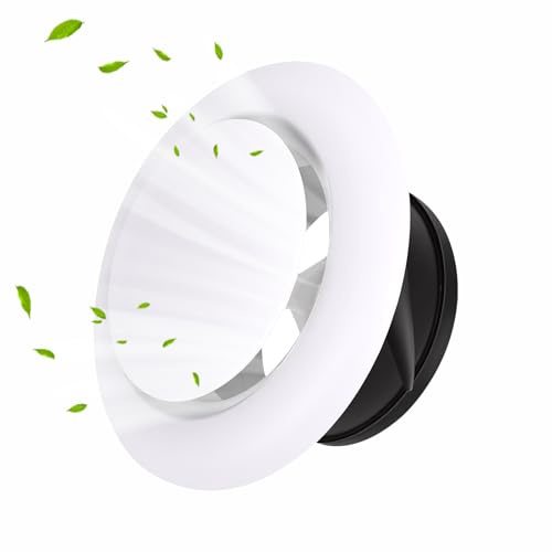 Plastic Round Ceiling Vent, 200mm Air Vent Cover Ventilation Cover | 7.8 inch Air Vent Cover with Adjustable Valve for Bathroom Kitchen Toil