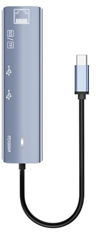 JSGHGDF USB Type C Dock with UHD 100W PD Charging RJ45 Ethernet Card Reader for Laptop Video Editing Dock