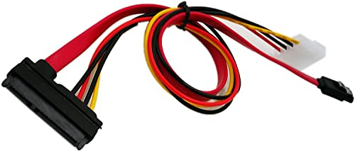 zdyCGTime Cable Combinado de alimentación y Datos SATA Serial ATA de 15 Pulgadas (sata22pin a Datos + alimentación)