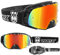 TWO-X Cross-Brille - ROCKET - Motocrossbrille mit verspiegeltem Iridium - Motorradbrille - Enduro & Downhill - Schutz-Brille - Crush Schwarz-Weiß