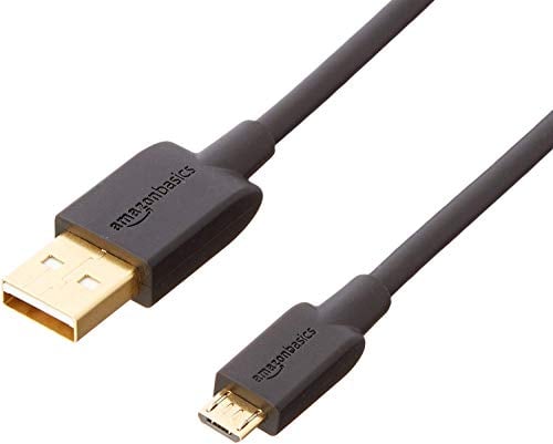 Amazon Basics USB-A to Micro USB Charging Cable, 480Mbps Transfer Speed with Gold-Plated Plugs, USB 2.0, 0.9 m, Black