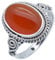 mantraroma Ring 925 Silber Karneol orange roter Stein Edelstein echt Silber Damen Sterling Silber Geschenk (MRG-066-16-(60))
