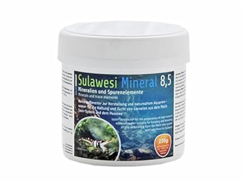 SaltyShrimp Sulawesi Mineral 8,5 | 230g – Sulawesisalz zur Aushärtung von Osmosewasser, Regenwasser etc.. Reduzierung der Keimbelastung durch hohen pH-Wert von 8,5
