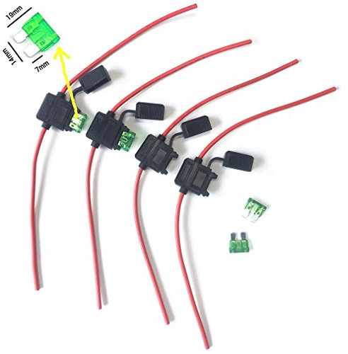 Qiorange 4 TLG KFZ Sicherungshalter Gehäuse vergossen Flachsicherungen 12 Ga 30A Inline wasserdichte Box Stecker (B Type 4 Set)