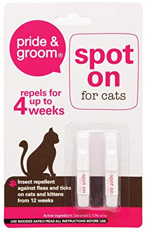 Pride & Groom Spot On for Cats Flea & Tick Repellent, White