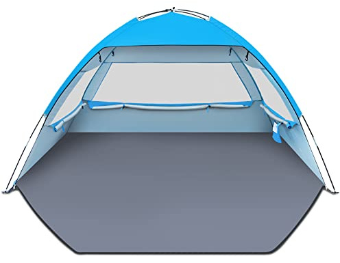 Gorich Beach Tent Sun Shelter for 3/4/6/8/10 Person with UPF 50+ UV Protection, Lightweight & Easy Setup Beach Shade Canopy, Portable Beach Shade Tent Beach Cabana