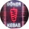 Doner Kebab Restaurant Café Décor Bar Dual Color LED Barlicht Neonlicht Lichtwerbung Neon Sign Weiß & Rot 300 x 400mm st6s34-i2639-wr