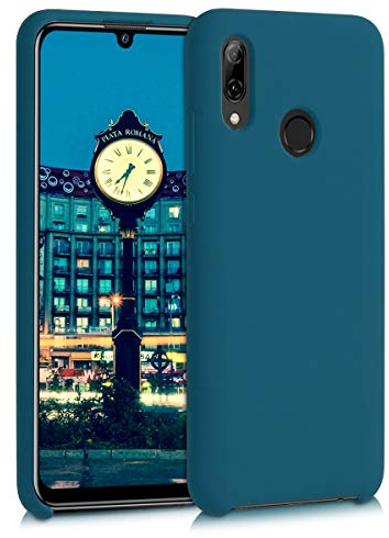 kwmobile Cover per Huawei P Smart (2019) Custodia - Back Case per Smartphone in Silicone TPU - Protezione Gommata - petrolio matt