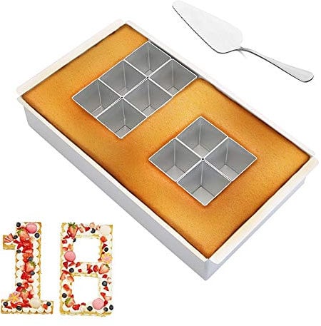 JOJOR Moldes Galletas Números Hornear Pastel Decorar, Molde para Hacer Tartas Cake Pan con Alfabeto Letra Número,Moldes Pasteles para Cumpleaños, Aniversario de Bodas