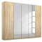 Rauch Möbel Alabama Schrank Kleiderschrank Drehtürenschrank Eiche Sonoma mit Spiegel, Holz, 5-türig inklusive Zubehörpaket Basic 3 Kleiderstangen, 3 Einlegeböden BxHxT 226x210x54 cm