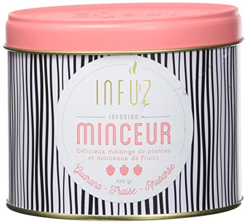 Infuz – Minceur – Infusion en vrac pour prendre soin de sa ligne – Guarana, fraise & rhubarbe – 100g