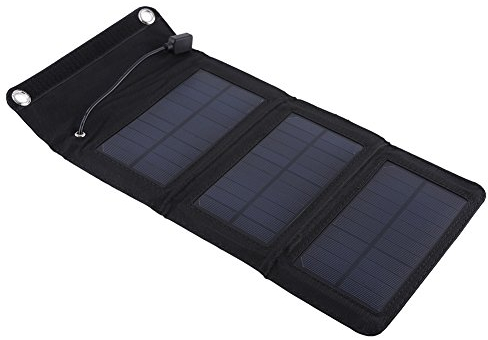 Panneau Solaire 5W 5V, Panneau de Chargeur d'énergie Solaire étanche Pliable MAGT PowerBank Mobile Solaire extérieur avec câble USB de Charge Rapide