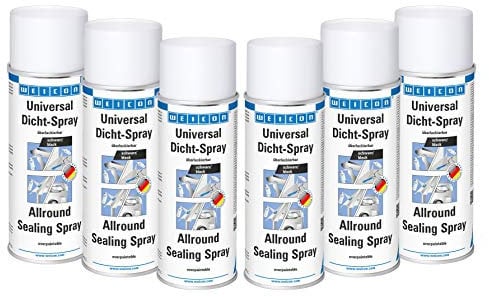 WEICON 6-11554400 schwarz Universal Dicht-Spray 6er-Set– 400 ml haftstarker Sprühkunststoff