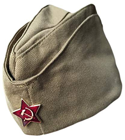 Ganwear Original Russische UDSSR-Armee-Kappe Militär Uniform Pilotka Hut Sowjetisches roter Stern