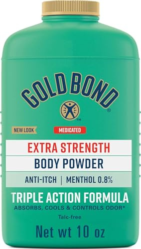 Gold Bond Medicated Talc-Free Extra Strength Body Powder, 10 oz., for Cooling, Absorbing Itch Relief
