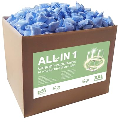 Cleanerist 2 kg Spülmaschinentabs in wasserlöslicher Folie I ca. 130 Tabs für den Geschirrspüler | All In One | Super Sparpack phosphatfreie Geschirrspültabs für jede Spülmaschine