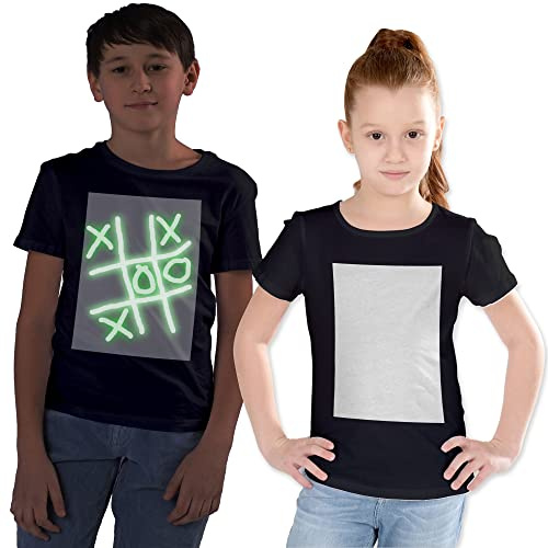 Party People Magical Glow in The Dark Childrens T-Shirt & UV Drawing Light. Artistic Creative Play. Birthday Gift for boy Girl Kids
