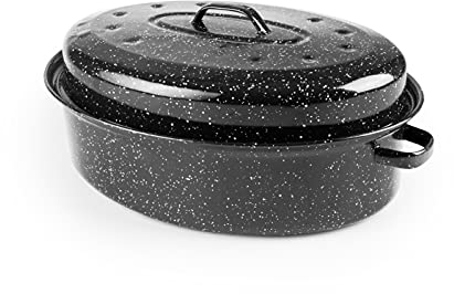 IBILI - Cocotte ovale noire, 42 x 32 x 15 cm, Acier émaillé, Noir