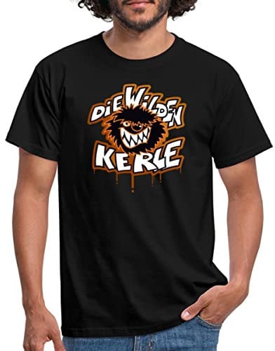 Spreadshirt Die Wilden Kerle Logo Tropfen Graffiti Männer T-Shirt, L, Schwarz