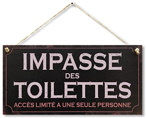 CARISPIBET Impasse des toilettes plaque décoratif enseigne rigolo pour la Salle de Bain décoration drôle 15 x 30cm