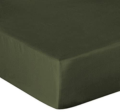 Heckett & Lane Mako Satin Spannbettlaken (Calla Green, 90 x 200 cm)