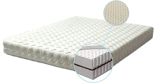Letti Moderni Latexmatratze Kokos Wave 7 Zonen RG 70 (bis 125kg) Bezug & Latexkern ÖKO TEX® (180 cm x 200 cm x 20 cm Härtegrad: 3 (125 kg))