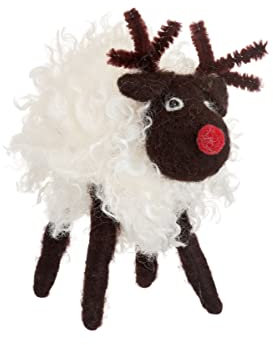 Sass & Belle Rudi The Red Nosed Sheep Decoration